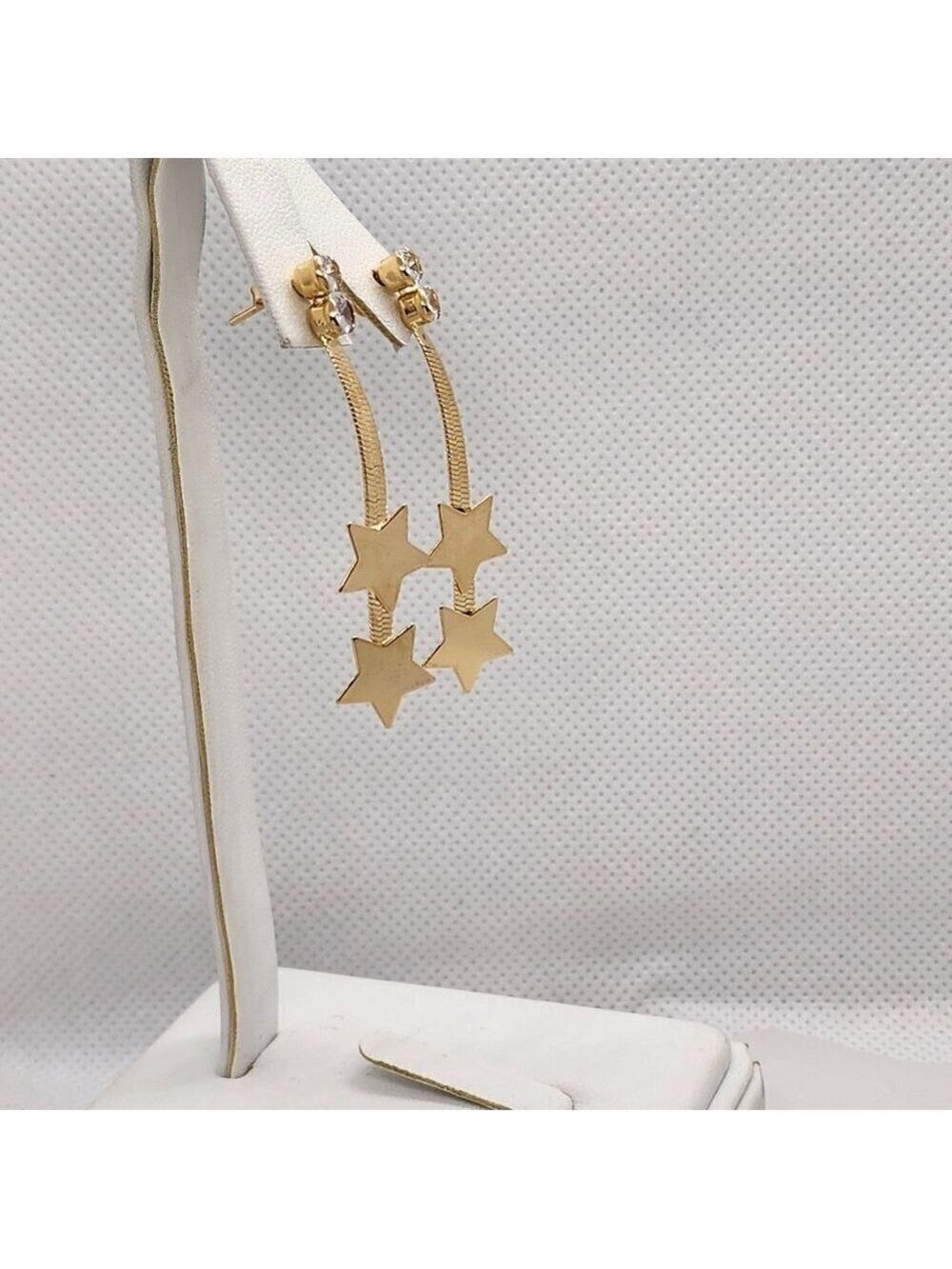 Brand New Brazilian 18k Gold Filled Double Star Earrings